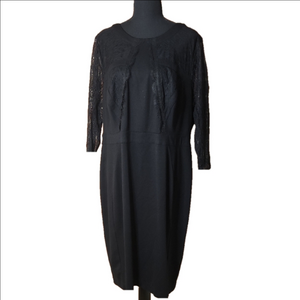 Lane Bryant Black Long Sleeve Sheath Dress, size 20